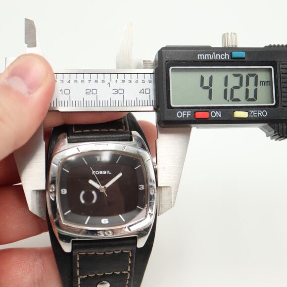 Fossil Kaleido Mens Red Orange Color Change 41mm Watch Black Leather New Battery - Picture 5 of 16